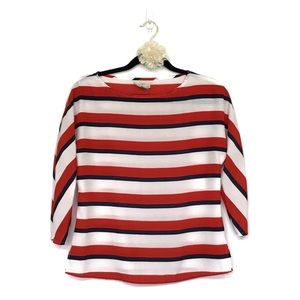 Loft-Red-White & Blue Striped Blouse-EUC-Sz SP